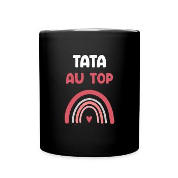 Tante an der Spitze Regenbogen Geschenk Tante - Tasse einfarbig - Schwarz - Vorne