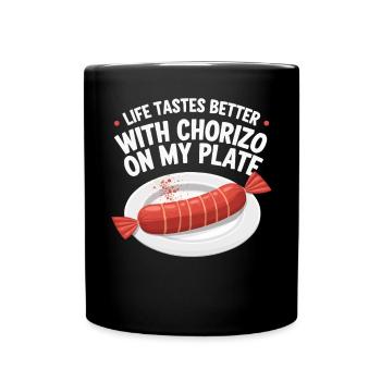 Chorizo Cuisine mexicaine Cuisine mexicaine Foodie Saucisse - Mug uni - noir - Devant