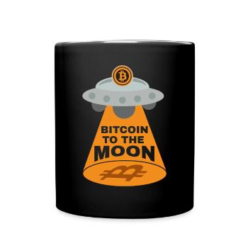 Bitcoin to the Moon Crypto BTC - Full Colour Mug - black - Front