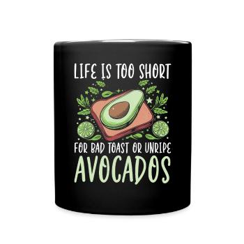 Toast à l’avocat Amateur de nourriture végétarienne Guacamole - Mug uni - noir - Devant