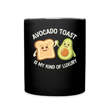 Avocado Toast Liebhaber Vegetarisches Essen Guacamole - Tasse einfarbig - Schwarz - Vorne