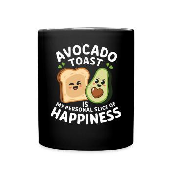 Avocado Toast Liebhaber Vegetarisches Essen Guacamole - Tasse einfarbig - Schwarz - Vorne