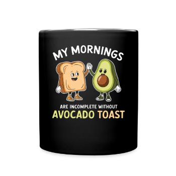 Toast à l’avocat Amateur de nourriture végétarienne Guacamole - Mug uni - noir - Devant