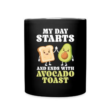 Toast à l’avocat Amateur de nourriture végétarienne Guacamole - Mug uni - noir - Devant