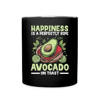 Avocado Toast Liebhaber Vegetarisches Essen Guacamole - Tasse einfarbig - Schwarz - Vorne