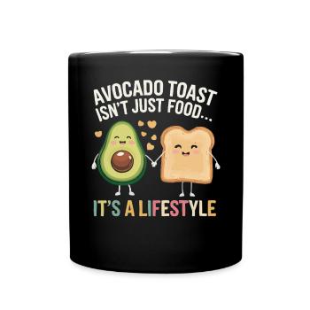 Toast à l’avocat Amateur de nourriture végétarienne Guacamole - Mug uni - noir - Devant