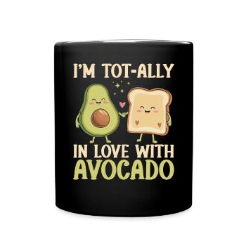 Avocado Toast Liebhaber Vegetarisches Essen Guacamole - Tasse einfarbig - Schwarz - Vorne