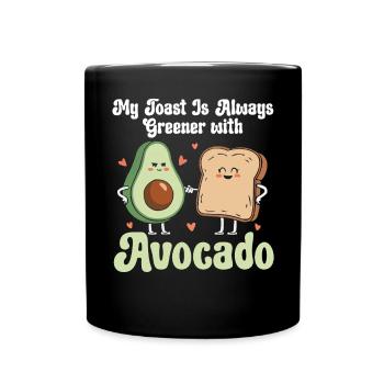 Avocado Toast Liebhaber Vegetarisches Essen Guacamole - Tasse einfarbig - Schwarz - Vorne