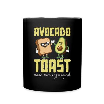 Avocado Toast Liebhaber Vegetarisches Essen Guacamole - Tasse einfarbig - Schwarz - Vorne