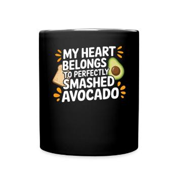 Avocado Toast Liebhaber Vegetarisches Essen Guacamole - Tasse einfarbig - Schwarz - Vorne