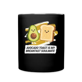 Avocado Toast Liebhaber Vegetarisches Essen Guacamole - Tasse einfarbig - Schwarz - Vorne