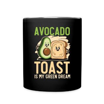 Avocado Toast Liebhaber Vegetarisches Essen Guacamole - Tasse einfarbig - Schwarz - Vorne