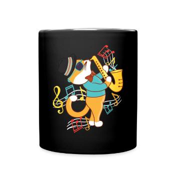 Saxophone Cat Jazz - Mug uni - noir - Devant