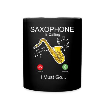 Saxophones Phone Display Saxophones - Full Colour Mug - black - Front