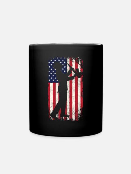 Saxophone American Flag - Tasse einfarbig - Schwarz