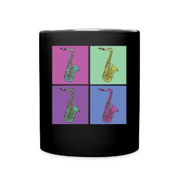 Saxophone Rétro Années 80 Années 90 Vintage - Mug uni - noir - Devant
