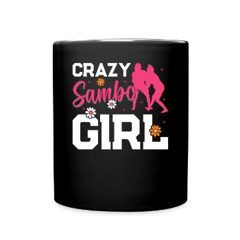 Crazy Sambo Girl - Sambo Wrestling Combat Sambo - Full Colour Mug - black - Front