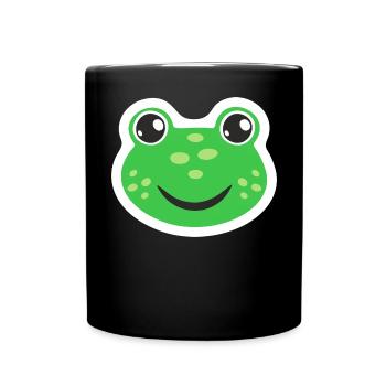 Frosch Karneval Kostüm Froschkostüm Fasching Kröte - Tasse einfarbig - Schwarz - Vorne