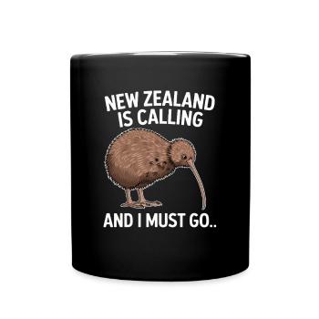 Kiwi-Vogel Neuseelands Nationale Wildtier - Tasse einfarbig - Schwarz - Vorne