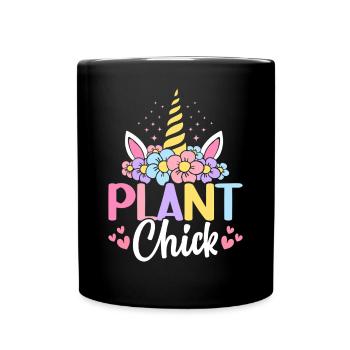 Plant Chick Pflanzenbasierte Ernährung Vegetarisch - Tasse einfarbig - Schwarz - Vorne