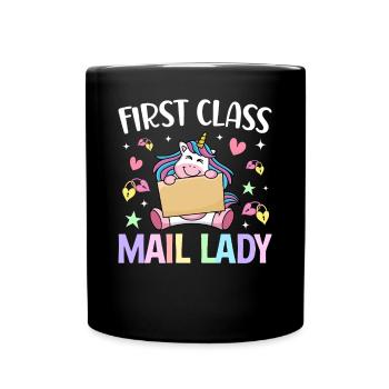 Courrier de première classe dame factière - Mug uni - noir - Devant
