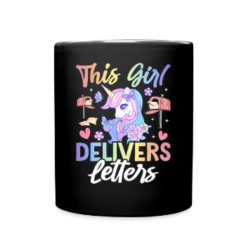 Cette fille livre des lettres Service postal féminin - Mug uni - noir - Devant