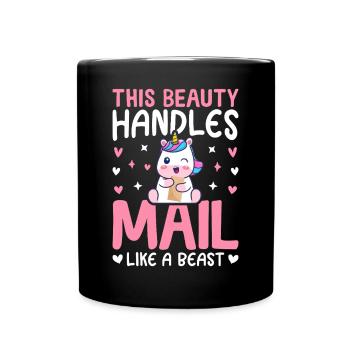 La Belle Manipule Le Courrier Comme Une Bête Fille Du Service Postal - Mug uni - noir - Devant
