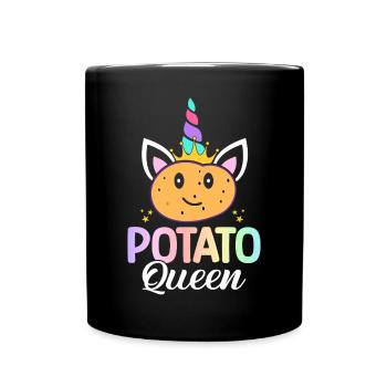 Reine de la pomme de terre Femelle amoureuse de la pomme de terre - Mug uni - noir - Devant