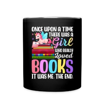 A Girl Who Really Loved Books Book Reader - Full Colour Mug - black - Front