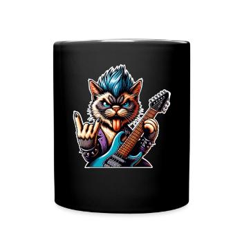 Cat Guitariste de Rock and Roll - Mug uni - noir - Devant