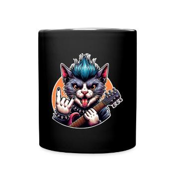 Cat Guitariste de Rock and Roll - Mug uni - noir - Devant