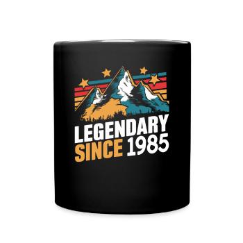 Legendary since 1985 Vintage Mountain Retro Mountains - Full Colour Mug - black - Front