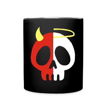 Crâne d'ange et de démon - Mug uni - noir - Devant