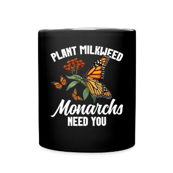 Papillons Le monarque Asclépiade Monarque Monarque Papillon - Mug uni - noir - Devant