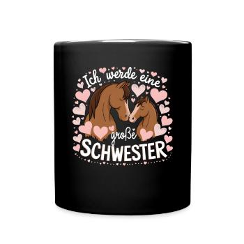 I'm going to be a big sister horse horses - Full Colour Mug - black - Front