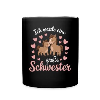 I'm going to be a big sister horse horses - Full Colour Mug - black - Front