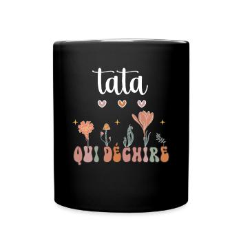 Tante reißt Boho böhmische Blumen Geschenk Tante - Tasse einfarbig - Schwarz - Vorne