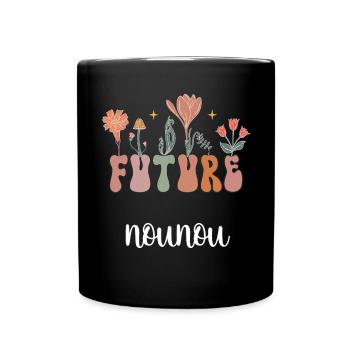 Future Nanny Boho Bohemian Flowers Nanny Gift - Full Colour Mug - black - Front