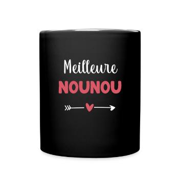 meilleure nounou coeur cadeau nounou - Mug uni - noir - Devant