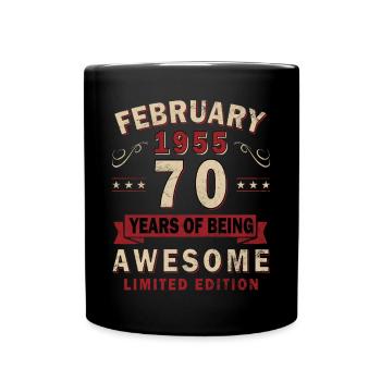 Février 1955 70 Anniversaire - Mug uni - noir - Devant