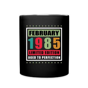 Anniversaire février 1985, né en février 1985. - Mug uni - noir - Devant