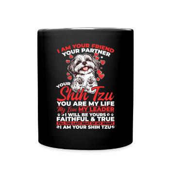 Shih Tzu Dog Owner - Full Colour Mug - black - Front