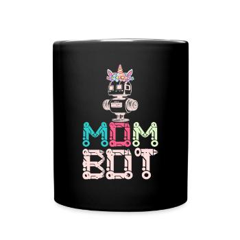 Mom Bot Robot Robot Engineer Mom Illustration - Full Colour Mug - black - Front