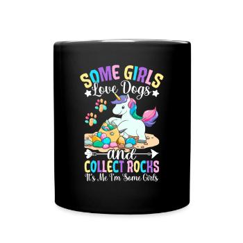 Les filles aiment les chiens et collectionnent les roches Rock Collectors - Mug uni - noir - Devant