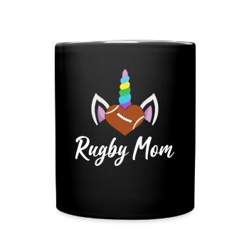 Rugby Mom Weiblicher Rugbyspieler Illustration für - Tasse einfarbig - Schwarz - Vorne