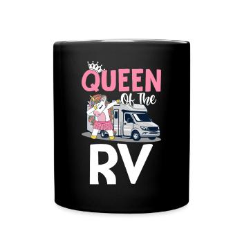 Reine Du Rv Camping Fille Campeur - Mug uni - noir - Devant