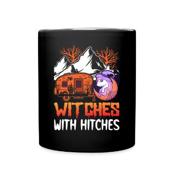 Witches With Clutches Rv Camping Girl Halloween - Full Colour Mug - black - Front