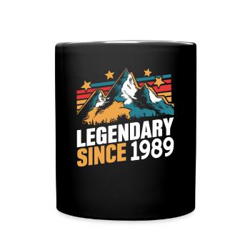 Légendaire depuis 1989 Vintage Montagne Rétro Montagnes - Mug uni - noir - Devant