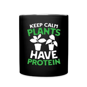 Keep calm plants have protein - Tasse einfarbig - Schwarz - Vorne