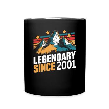 Legendary since 2001 Vintage Mountain Retro Mountains - Full Colour Mug - black - Front